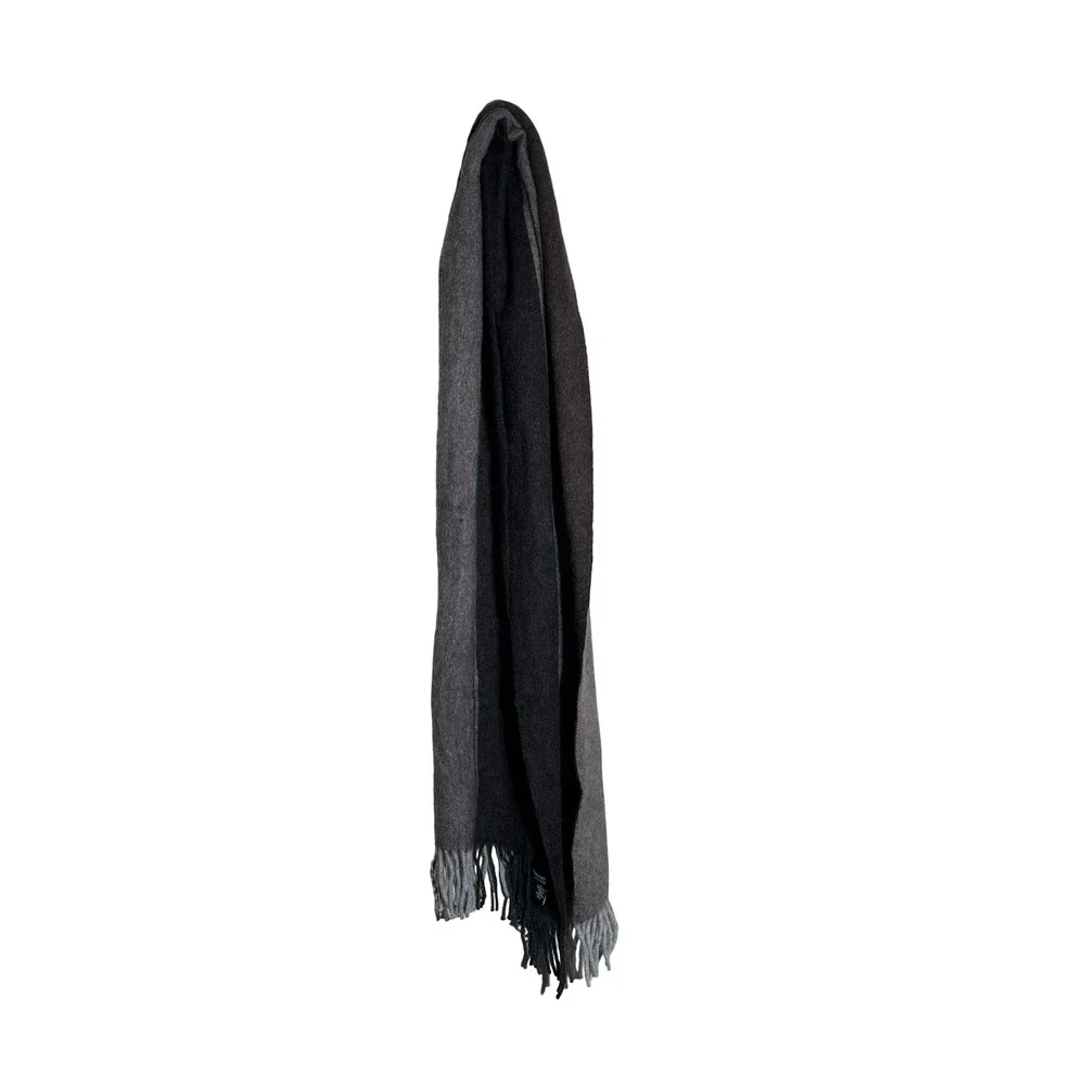 Nordstrom Men's Shop 100% Cashmere Scarf Grey Charcoal Brown Colorblock Fringe
